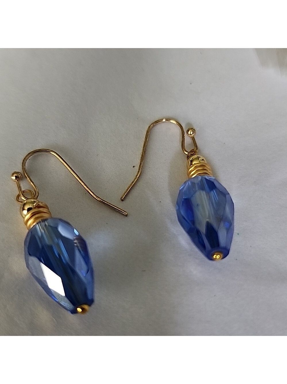 Earrings Christmas light Gem Irridescent Vintage Look 925 hook